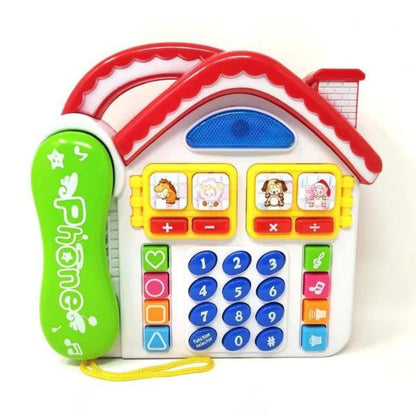 Interactive Animal Sound Learning Phone Toy for Kids Cute Musical Telephone with Colourful House Design Educational Pretend Play and Early Learning Toy for Toddlers