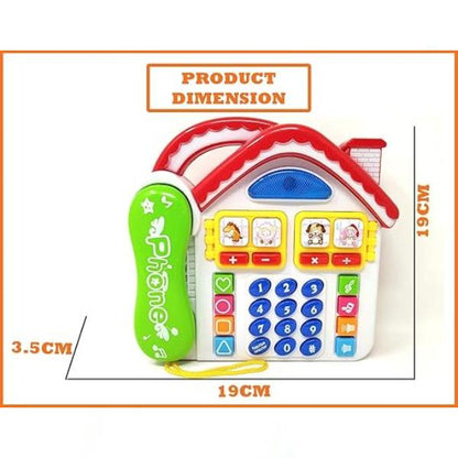 Interactive Animal Sound Learning Phone Toy for Kids Cute Musical Telephone with Colourful House Design Educational Pretend Play and Early Learning Toy for Toddlers