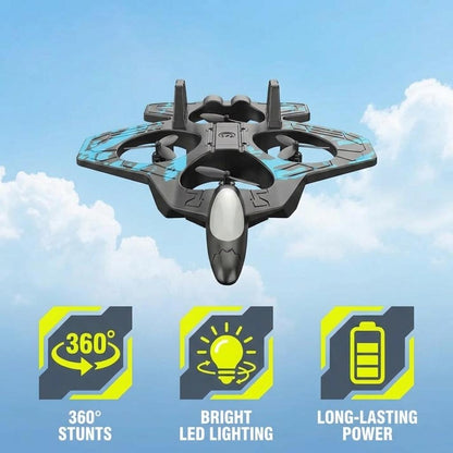 Remote Control Fighter Aircraft Toy with Obstacle Avoidance RC Plane for Kids Outdoor Indoor UK
