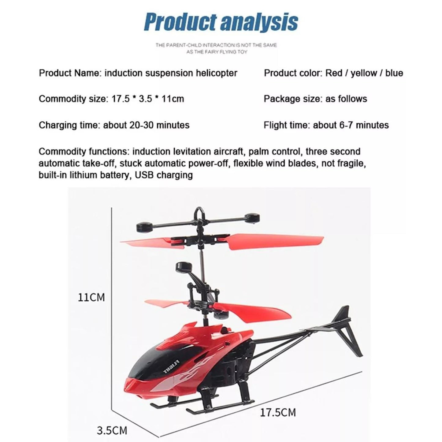 Aafan Remote-Control Toy Helicopter for Kids - Durable, Lightweight, and Easy to Control - Perfect for Outdoor Playtime