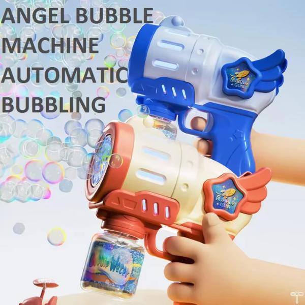 Bubble Machine gun, 12 Holes Bubble Guns for Kids, Electric Silent Handheld Bubble Makers for Outdoor and Indoor Play
