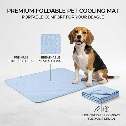 Pet Cooling Mat for Dogs & Cats Breathable Sandwich Mesh Cooling Pad Non-Slip Washable Foldable Pet Bed 50x70cm, 90x70cm & 120x90cm