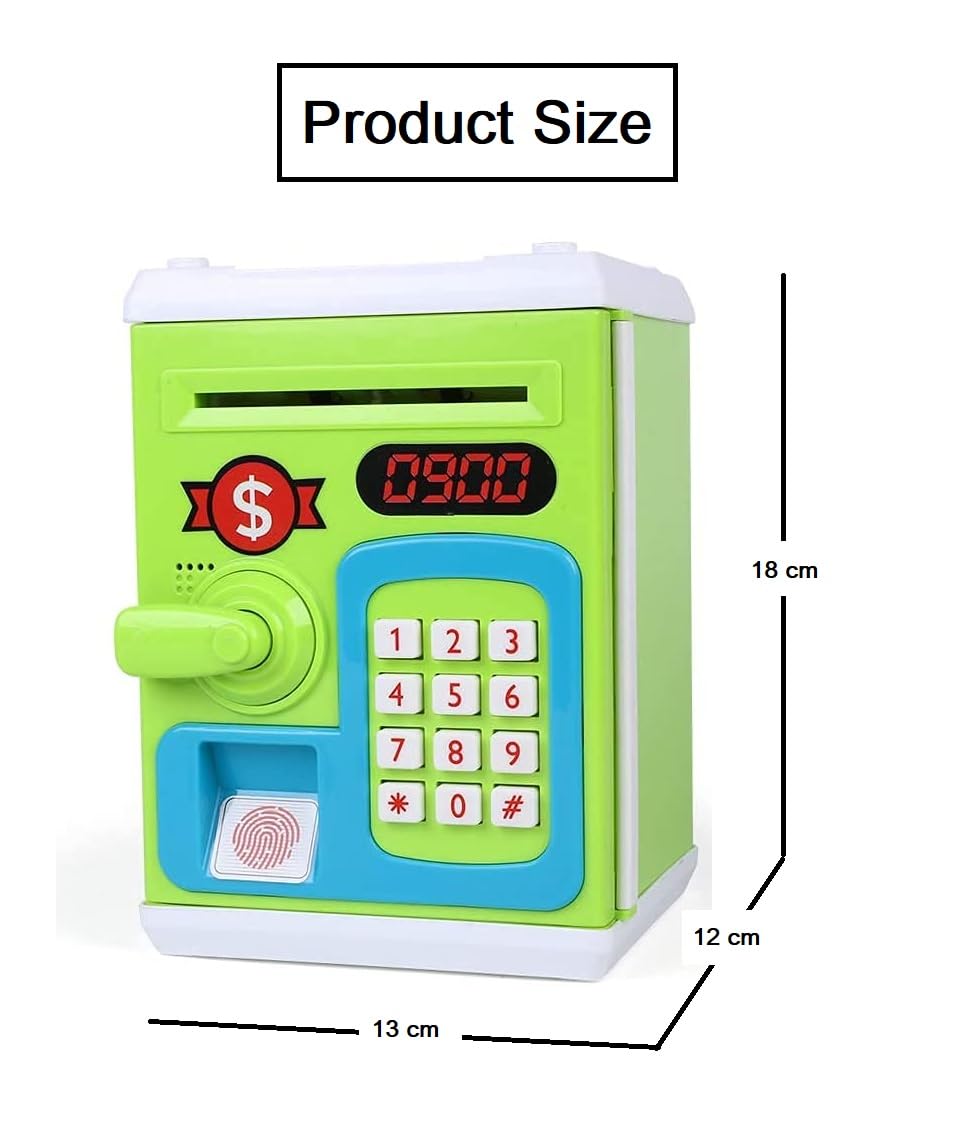 Kids Piggy Bank with Password Lock Electronic Money Coin Bank Unbreakable Mini ATM Toy Safe Box for Boys & Girls Fun Savings Bank Gift for Children