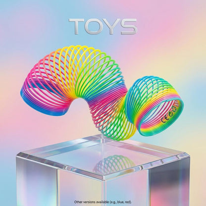 Rainbow Spring Toy Colourful Plastic Stretch Spring Sensory Fidget Toy Random Mixed Colours