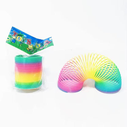 Rainbow Spring Toy Colourful Plastic Stretch Spring Sensory Fidget Toy Random Mixed Colours