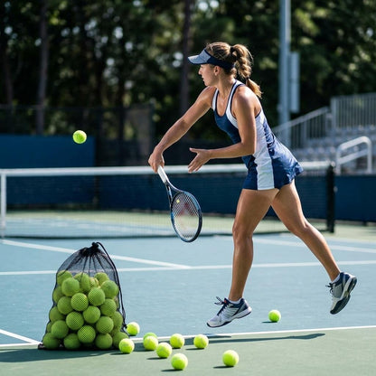 24PC Tennis Balls High Bounce Multi-Use Sports Balls for Tennis, Cricket & Training Pet Play Balls with Mesh Carry Bag