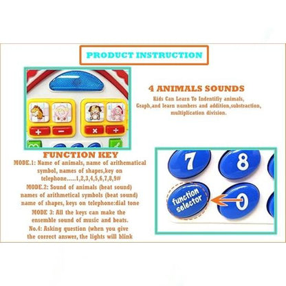 Interactive Animal Sound Learning Phone Toy for Kids Cute Musical Telephone with Colourful House Design Educational Pretend Play and Early Learning Toy for Toddlers