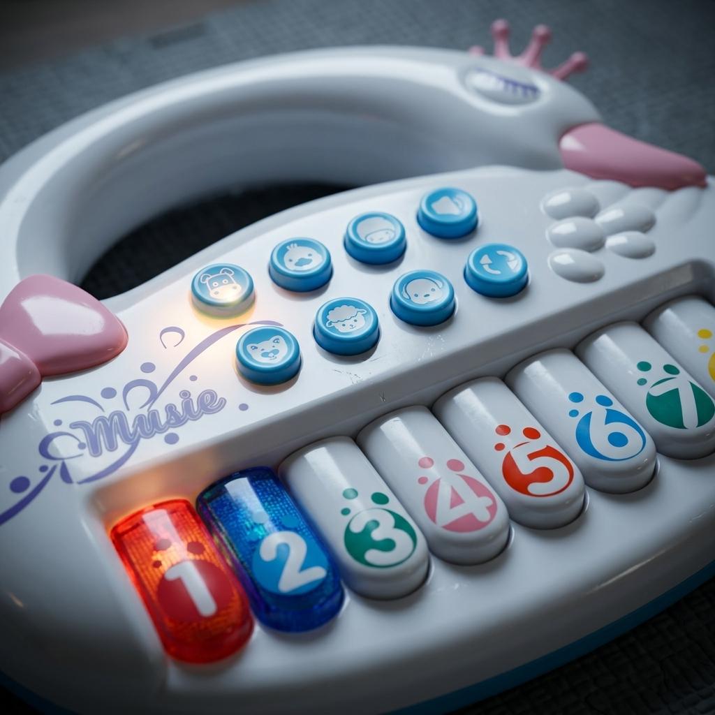 Kids Musical Piano Toy Interactive Baby Keyboard with Lights, Sounds & Carry Handle