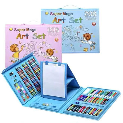 All-in-One Kids Drawing Kit – 208-Piece Creative Stationery Set for Coloring, Drawing & Crafting Fun | Top Toy for Toddlers & Preschoolers