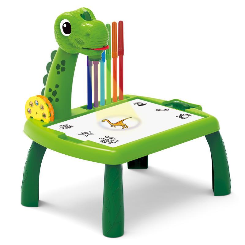 Kids Drawing Projector Table with LED Light Educational Trace & Draw Art Desk for Toddlers and Children Interactive Projection Function Creative Learning Tool