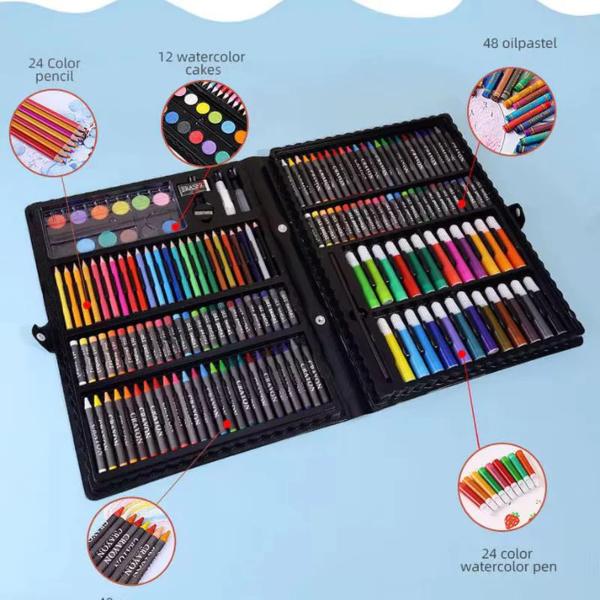 168PCS Kids Art Set Drawing, Painting, Crayons, Pencils & More Multi-functional Art Supplies for Creative Learning