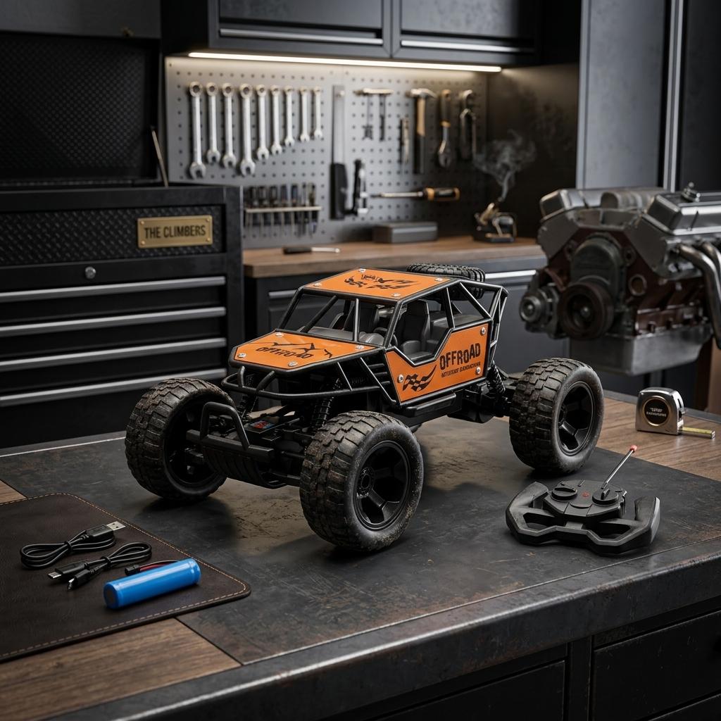 Remote Control Off Road Buggy 4 Channel RC Crawler Car with Alloy Body & Large Tyres Kids Toy Vehicle