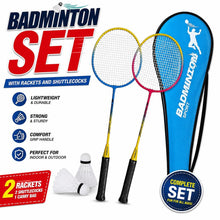 4 Piece Badminton Set with 2 Rackets & 2 Shuttlecocks Lightweight Outdoor Garden Sports Game for Adults & Kids