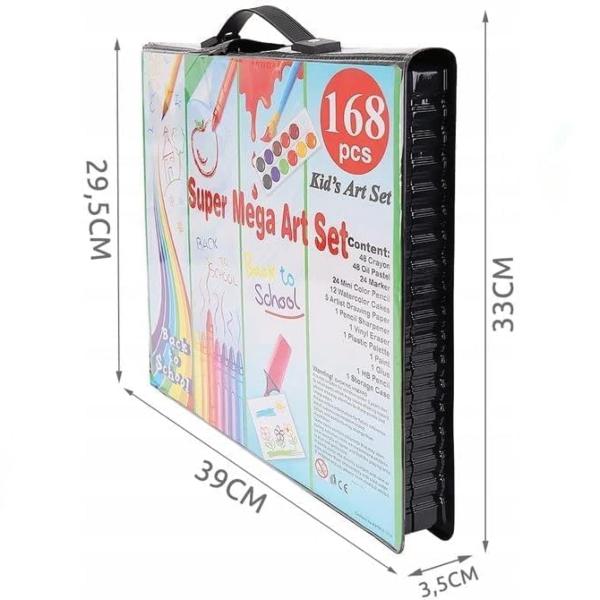 168PCS Kids Art Set Drawing, Painting, Crayons, Pencils & More Multi-functional Art Supplies for Creative Learning