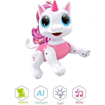 Pink Unicorn Robot Toy for Kids 3+ Remote Control Interactive Dancing & Singing Pony with LED Lights and Music Electronic RC Pet Gift