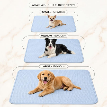 Pet Cooling Mat for Dogs & Cats Breathable Sandwich Mesh Cooling Pad Non-Slip Washable Foldable Pet Bed 50x70cm, 90x70cm & 120x90cm
