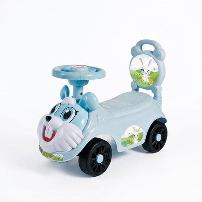 Kids Ride On Push Car with Parent Handle Rabbit Design Toddler Push Along Car Steering Wheel Indoor Outdoor Toy Blue or Pink 8 Months+