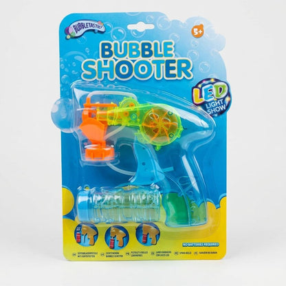 Kids Bubble Shooter Toy with LED Lights & Bubble Solution | Outdoor Garden Bubble Blaster for Boys & Girls Age 5+ | Summer Party Toy