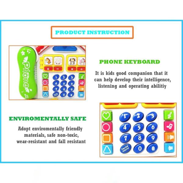 Interactive Animal Sound Learning Phone Toy for Kids Cute Musical Telephone with Colourful House Design Educational Pretend Play and Early Learning Toy for Toddlers
